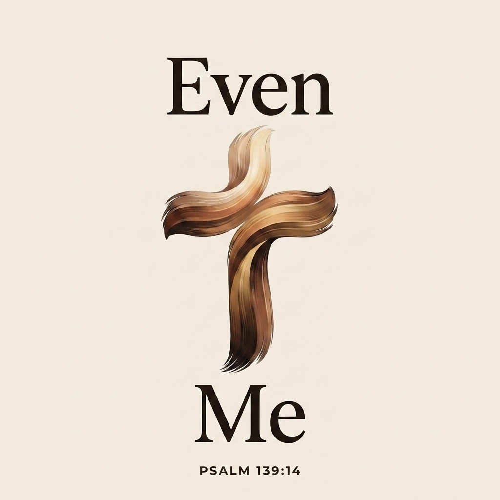 Even Me cross design, vertical stacked