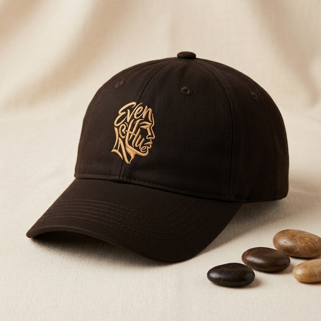 Embroidered dad hat with the Even You mark