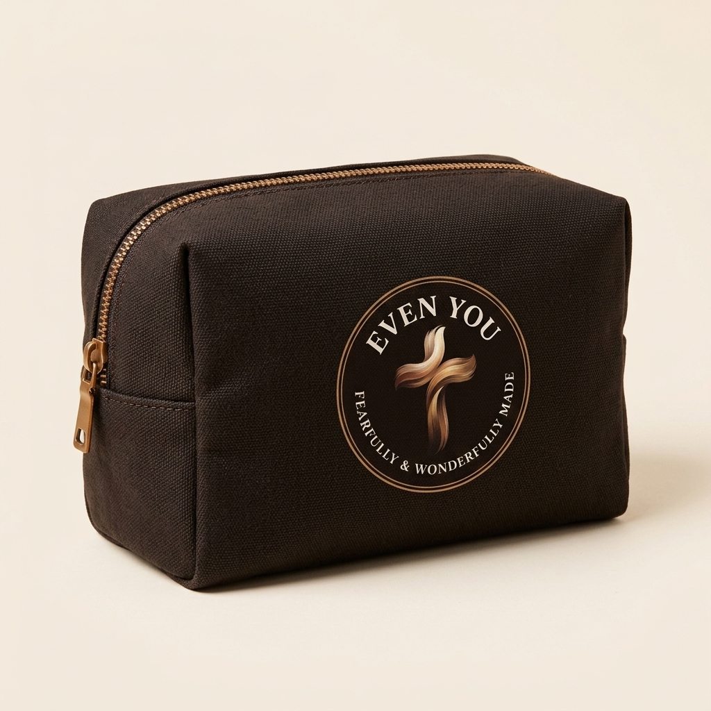 Canvas dopp kit with the Even You badge